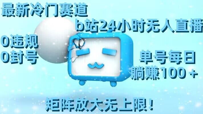 最新冷门赛道，b站24小时无人直播，0违规0封号，单号每日躺赚100＋，矩阵放大无上限【揭秘】-林文副业站
