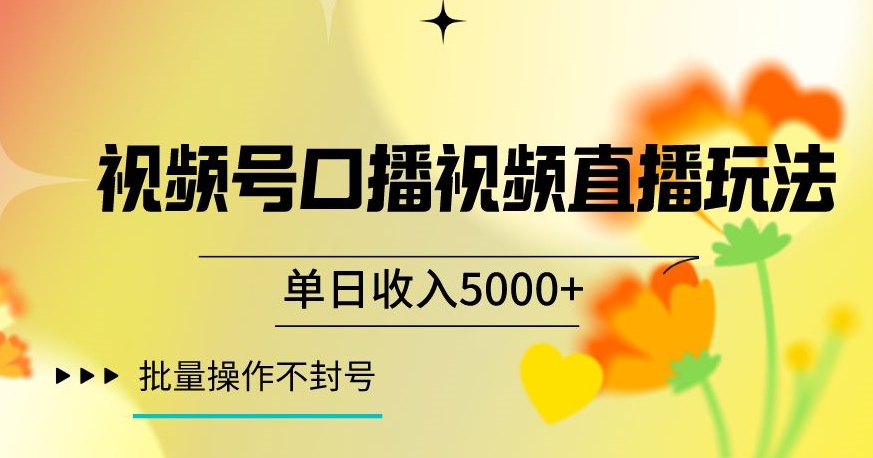 视频号囗播视频直播玩法，单日收入5000+，批量操作不封号【揭秘】-林文副业站