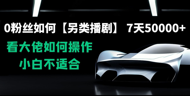 0粉丝如何【另类播剧】，7天50000+，看大佬如何操作，小白不适合【揭秘】-林文副业站