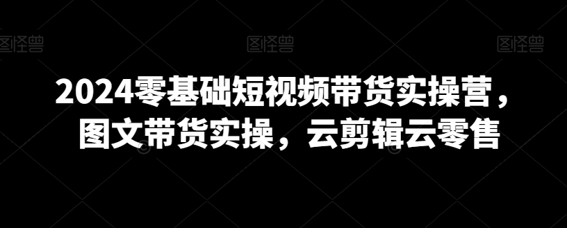 2024零基础短视频带货实操营，图文带货实操，云剪辑云零售-林文副业站