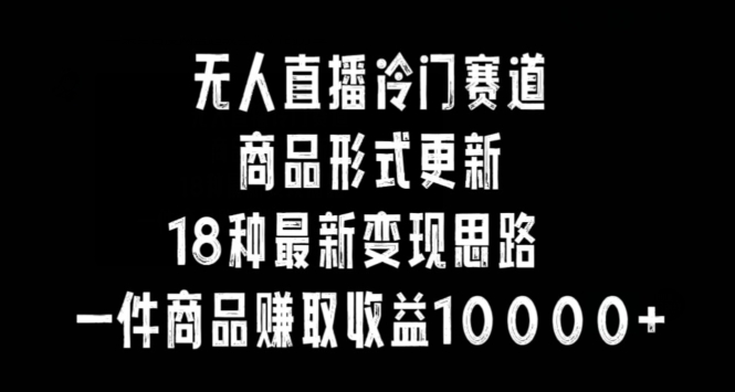 无人直播冷门赛道，商品形式更新，18种变现思路，一件商品赚取收益10000+【揭秘】-林文副业站