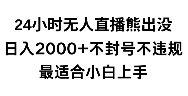 快手24小时无人直播熊出没，不封直播间，不违规，日入2000+，最适合小白上手，保姆式教学【揭秘】-林文副业站
