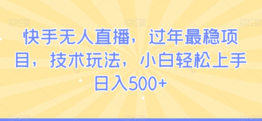 快手无人直播，过年最稳项目，技术玩法，小白轻松上手日入500+【揭秘】-林文副业站