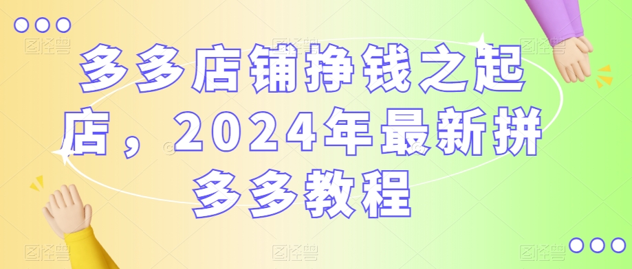 多多店铺挣钱之起店，2024年最新拼多多教程-林文副业站