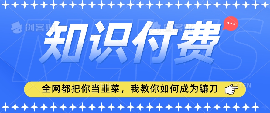 2024最新知识付费项目，小白也能轻松入局，全网都在教你做项目，我教你做镰刀【揭秘】-林文副业站