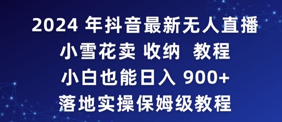 2024年抖音最新无人直播小雪花卖收纳教程，小白也能日入900+落地实操保姆级教程【揭秘】-林文副业站