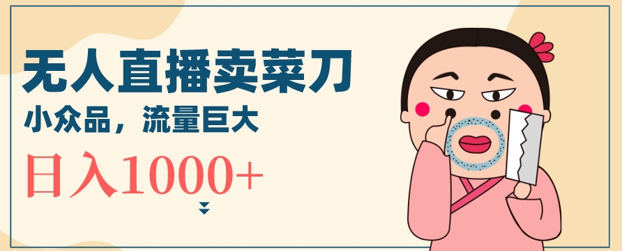 无人冷门品直播新玩法，通过卖菜刀日入1000+【揭秘】-林文副业站