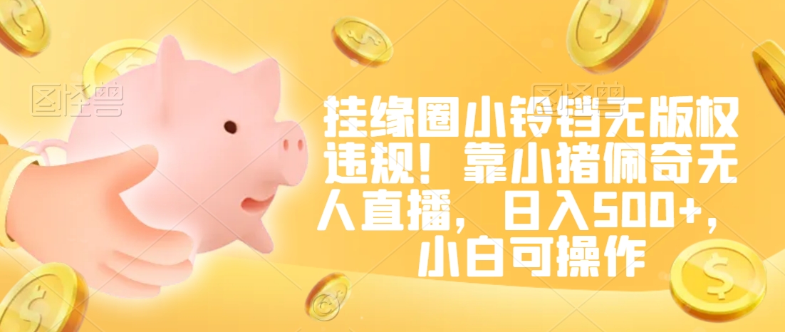 挂缘圈小铃铛无版权违规！靠小猪佩奇无人直播，日入500+，小白可操作【揭秘】-林文副业站