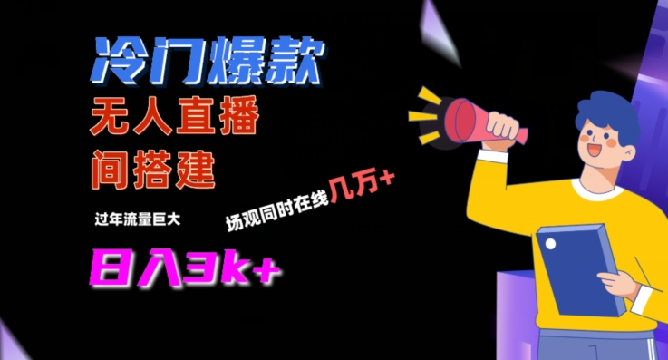 冷门爆款直播间手把手搭建，流量巨大，日入3k+【揭秘】-林文副业站