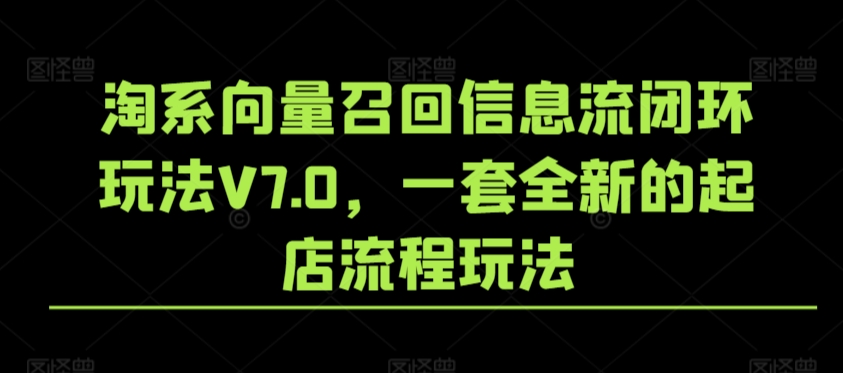 淘系向量召回信息流闭环玩法V7.0，一套全新的起店流程玩法-林文副业站
