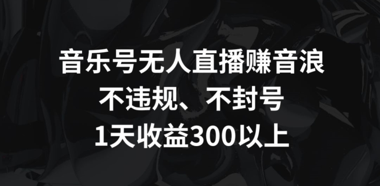 音乐号无人直播赚音浪，不违规、不封号，1天收益300+【揭秘】-林文副业站