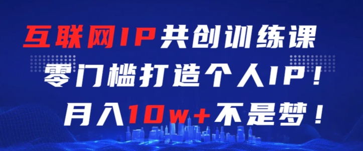 互联网IP共创训练课，零门槛零基础打造个人IP，月入10w+不是梦【揭秘】-林文副业站