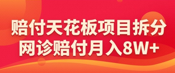 赔付天花板项目拆分，网诊赔付月入8W+-【仅揭秘】-林文副业站