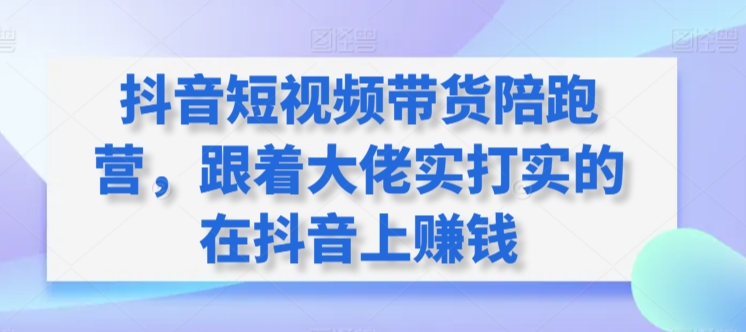 抖音短视频带货陪跑营，跟着大佬实打实的在抖音上赚钱-林文副业站