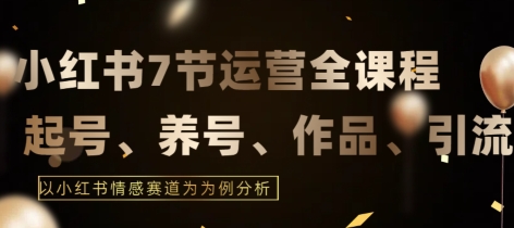 7节小红书运营实战全教程，结合最新情感赛道，打通小红书运营全流程【揭秘】-林文副业站