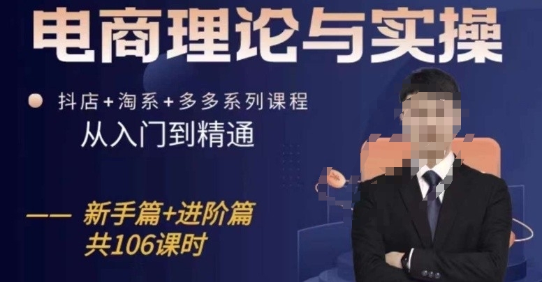 电商理论与实操从入门到精通，抖店+淘系+多多：新手+进阶-林文副业站