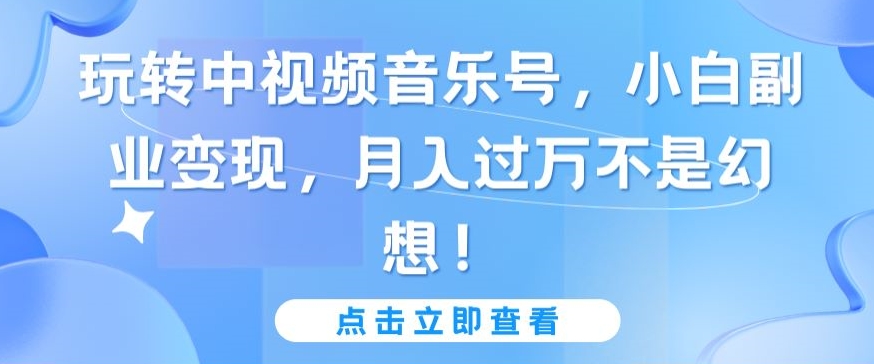 玩转中视频音乐号，小白副业变现，月入过万不是幻想【揭秘】-林文副业站