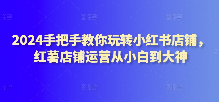 2024手把手教你玩转小红书店铺，红薯店铺运营从小白到大神-林文副业站