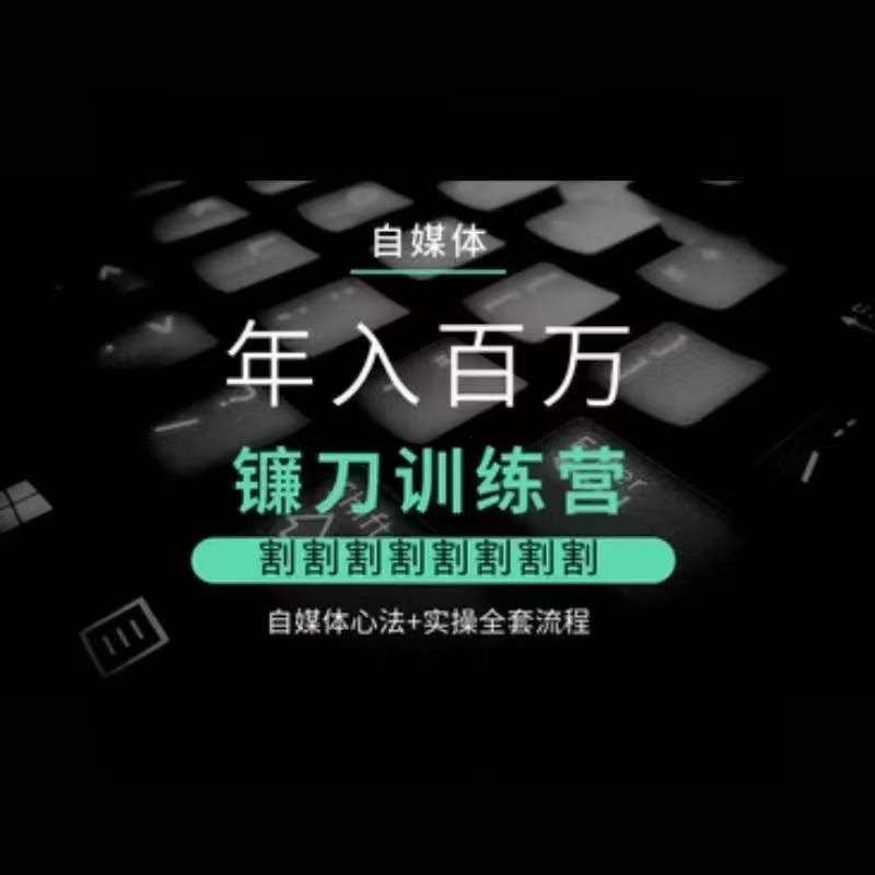 自媒体年入百万镰刀训练营，割割割割割割割割，自媒体心法+实操全套流程-林文副业站