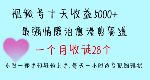 十天收益5000+，多平台捞金，视频号情感治愈漫剪，一个月收徒28个，小白一部手机轻松上手【揭秘】-林文副业站