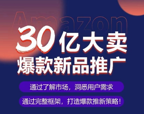 亚马逊·30亿大卖爆款新品推广，可复制、全程案例实操的爆款推新SOP-林文副业站