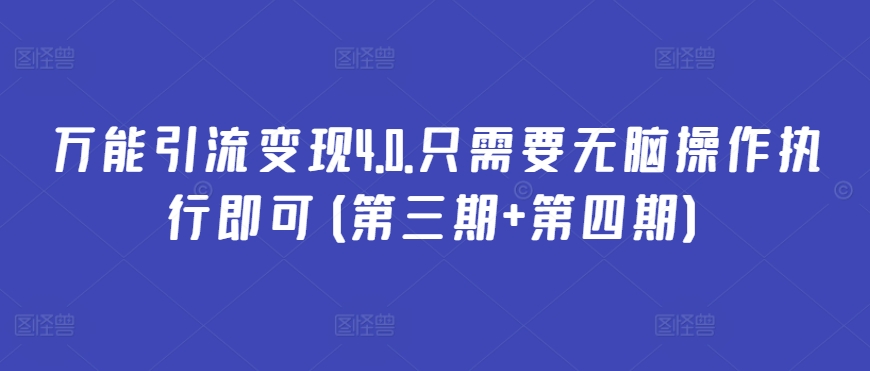 万能引流变现4.0.只需要无脑操作执行即可(第三期+第四期)-林文副业站