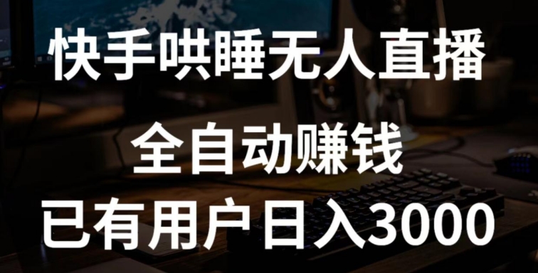 快手哄睡无人直播+独家挂载技术，已有用户日入3000+【赚钱流程+直播素材】【揭秘】-林文副业站