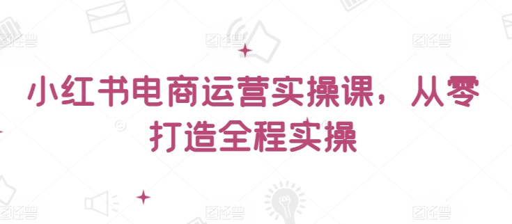 小红书电商运营实操课，​从零打造全程实操-林文副业站