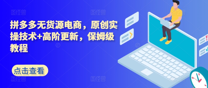 拼多多无货源电商，原创实操技术+高阶更新，保姆级教程-林文副业站