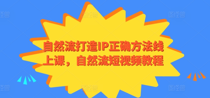 自然流打造IP正确方法线上课，自然流短视频教程-林文副业站