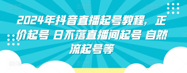 2024年抖音直播起号教程，正价起号 日不落直播间起号 自然流起号等-林文副业站