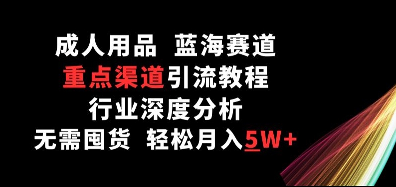 成人用品，蓝海赛道，重点渠道引流教程，行业深度分析，无需囤货，轻松月入5W+【揭秘】-林文副业站