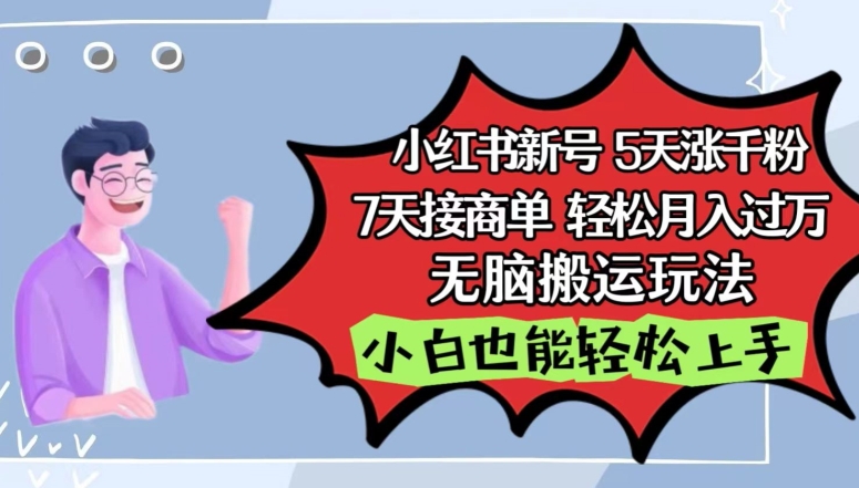 小红书影视泥巴追剧5天涨千粉，7天接商单，轻松月入过万，无脑搬运玩法【揭秘】-林文副业站