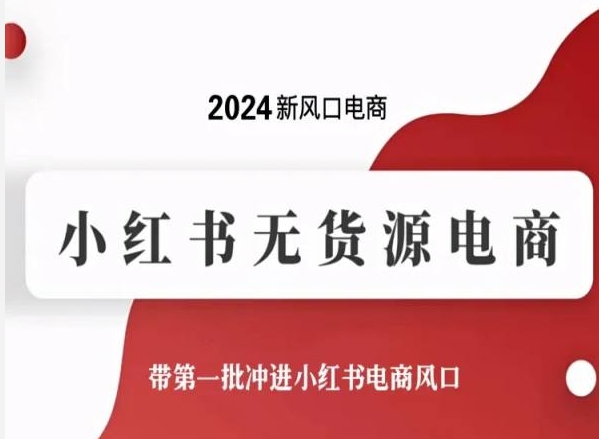 2024新风口电商，小红书无货源电商，带第一批冲进小红书电商风口-林文副业站