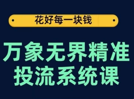 万象无界精准投流系统课，从关键词到推荐，从万象台到达摩盘，从底层原理到实操步骤-林文副业站