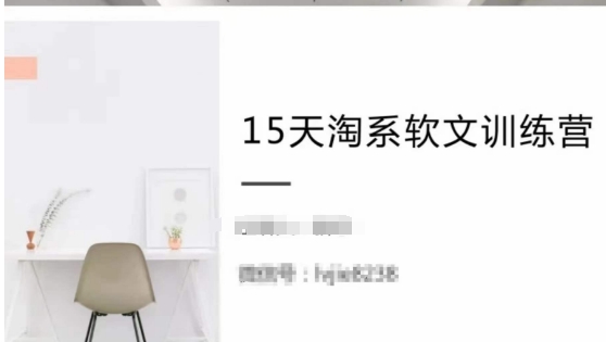 15天淘系软文训练营，跟年入50万的淘系软文导师，学习月收过万的淘系软文-林文副业站