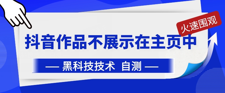 抖音黑科技：抖音作品不展示在主页中【揭秘】-林文副业站