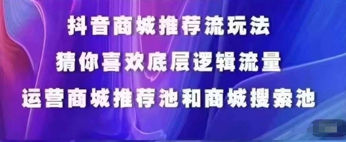 抖音商城运营课程，猜你喜欢入池商城搜索商城推荐人群标签覆盖-林文副业站