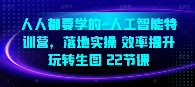 人人都要学的-人工智能特训营，落地实操 效率提升 玩转生图(22节课)-林文副业站