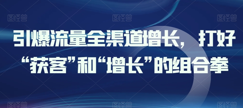 引爆流量全渠道增长，打好“获客”和“增长”的组合拳-林文副业站