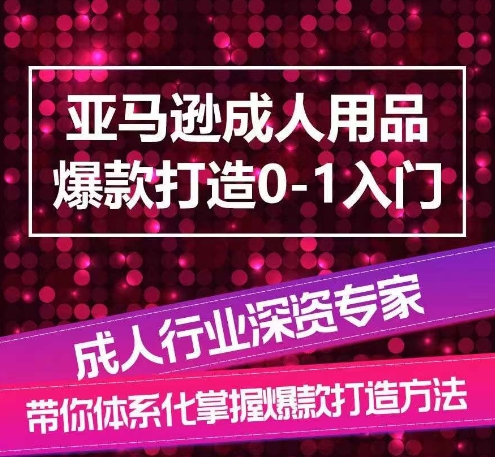 亚马逊成人用品爆款打造0-1入门，系统化讲解亚马逊成人用品爆款打造的流程-林文副业站