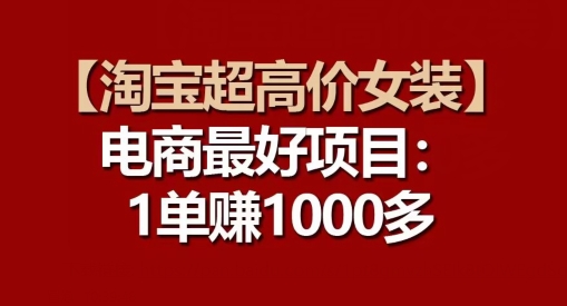 【淘宝超高价女装】电商最好项目：每一单都是高利润-林文副业站
