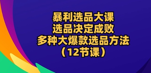 暴利选品大课：选品决定成败，教你多种大爆款选品方法(12节课)-林文副业站