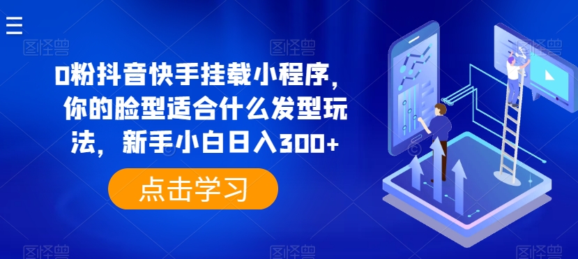 0粉抖音快手挂载小程序，你的脸型适合什么发型玩法，新手小白日入300+【揭秘】-林文副业站