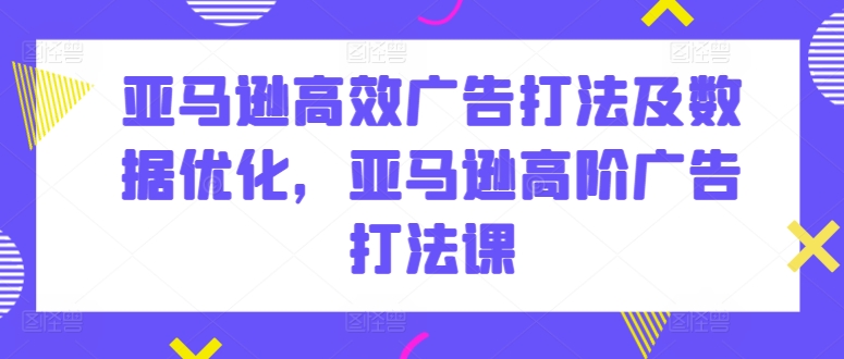 亚马逊高效广告打法及数据优化，亚马逊高阶广告打法课-林文副业站