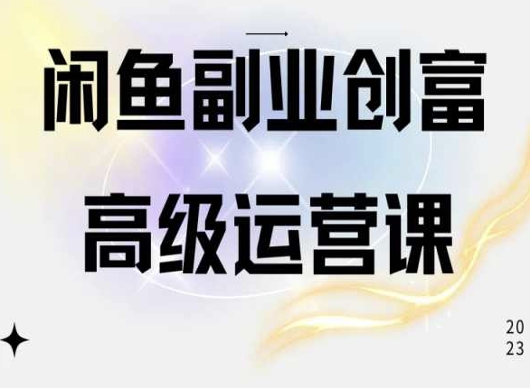 闲鱼电商运营高级课程，一部手机学会闲鱼开店赚钱-林文副业站