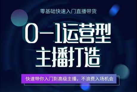 0-1运营型主播打造，​快速带你入门高级主播，不浪费入场机会-林文副业站