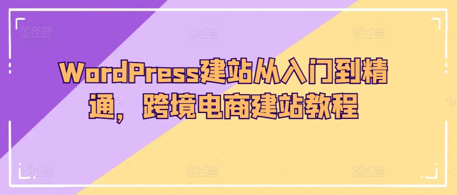 WordPress建站从入门到精通，跨境电商建站教程-林文副业站