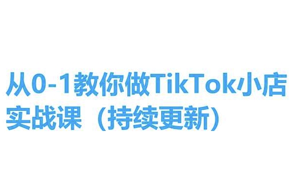 从0-1教你做TikTok小店实操课(持续更新)，手把手教你，简单易学-林文副业站