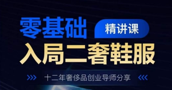 零基础入局二奢鞋服精讲课，十二年奢侈品创业导师分享-林文副业站